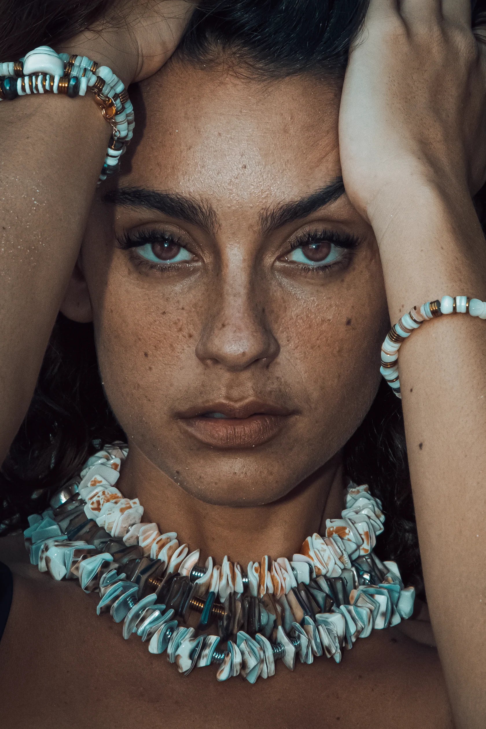 CASTAWAY BROWN SHELLS GOLD