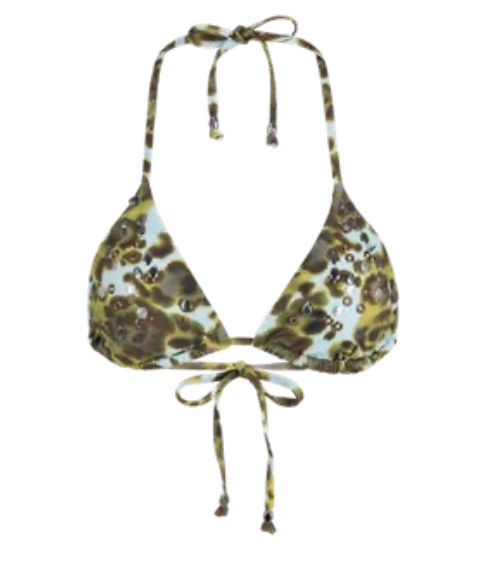 CICIRILA BEADED TRIANGLE BIKINI TOP