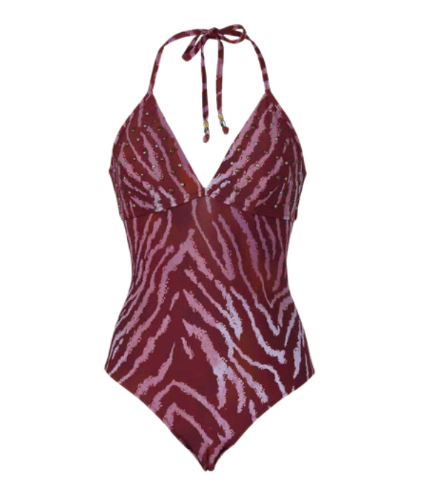 ZAFIRA BEADED TRIANGLE ONE-PIECE